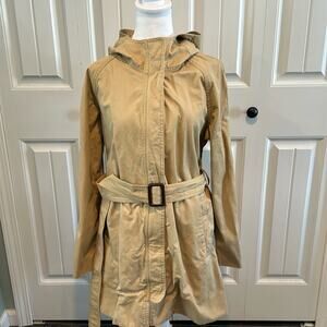 J. Crew size 12 Belted Trench‎ Coat Jacket With Hood